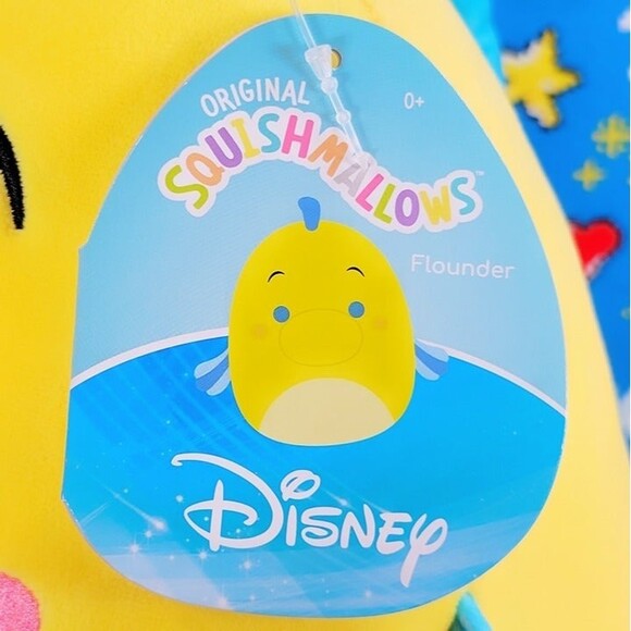 Squishmallow The Little Mermaid Flounder 10" UltraSoft Stuffed Disney Toy Plush - Picture 5 of 6